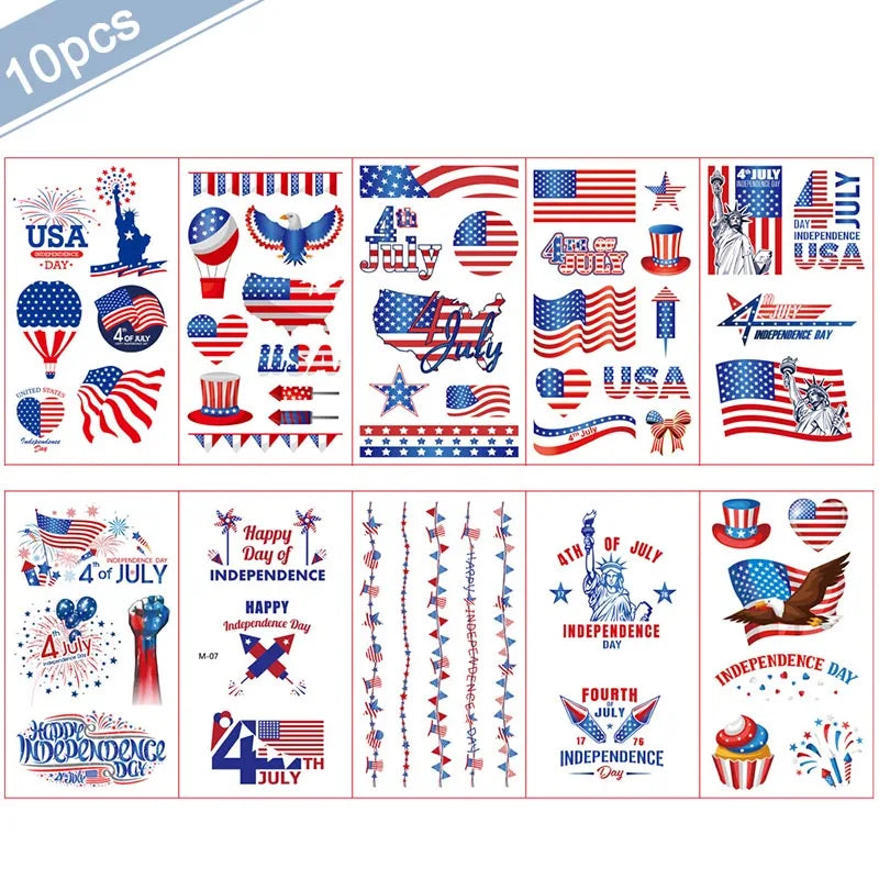 Independence Day Party Disposable Cutlery American Flag Plate Paper Cup For USA Birthday Party Supplies Patriotic Decorations