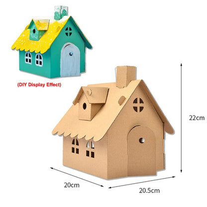 Christmas Paper House DIY Painting Corrugated Board Villa Manor Castle Set Xmas Party Birthday Decoration Kids Gift Home Supply