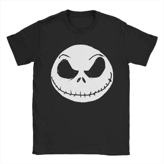 Disney The Nightmare Before Christmas T Shirt Men Cotton Short Sleeve Jack Skellington Face O-neck Summer Clothing
