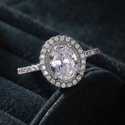 Real Moissanite 925 Sterling Silver Ring For Women Square Round 1CT 2CT 3CT Brilliant Diamond Finger Band Wedding Jewelry Gift