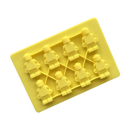 Block Silicone Mold Building Brick Robot Chocolate Jelly Ice Cube Tray Cake Decoration Cupcake Topper Kids Birthday Party Car
