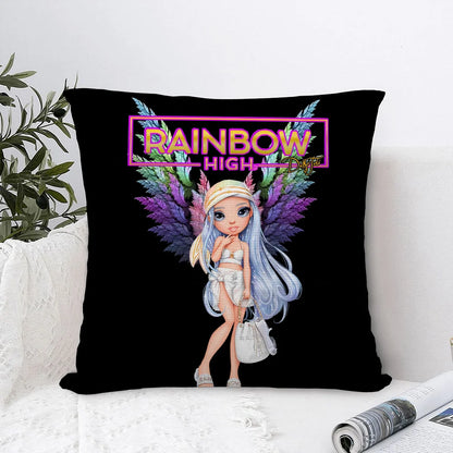 R-Rainbow High Doll Pillow Case Sofa Decorative Home Double-sided Print Plush Square Throw Pillow Covers Cushion Decor Cover