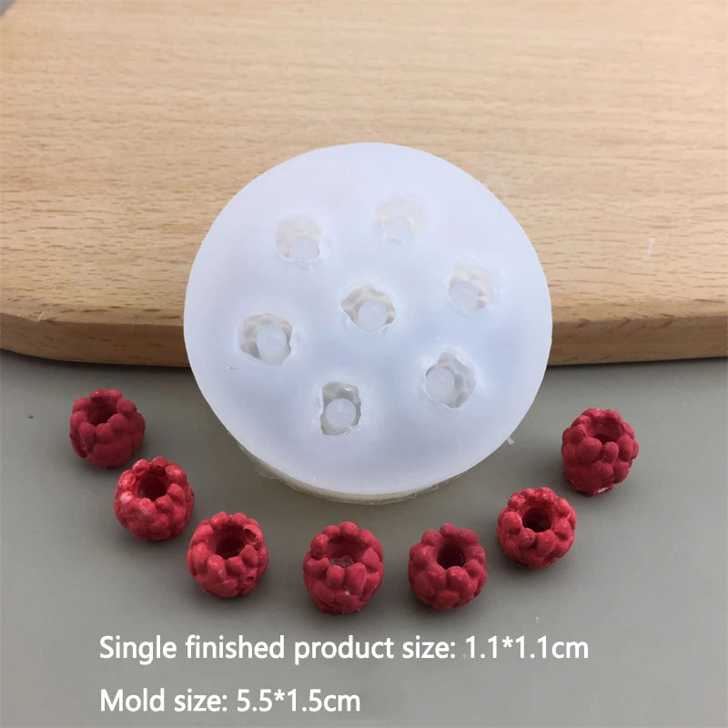 Simulation Fruit Candle Silicone Mold 3D Blueberry Raspberry Shaped Fondant Mould DIY Chocolate Baking Mold Cake Decorating Tool