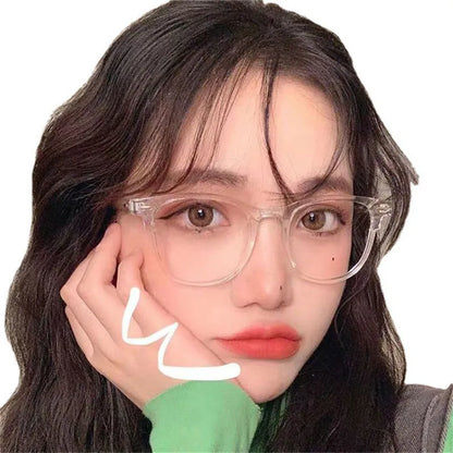 Glasses Fashion Anti-blue Myopia Glasses for Women Men Popular Big Square Glasses College Students Nearsighted TR90 -1.0~-4.0