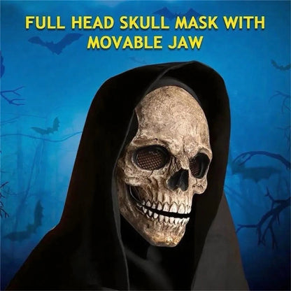 Spooky Skeleton Mask with Articulated Jaw Halloween Costume Accessory for Teens and Adults