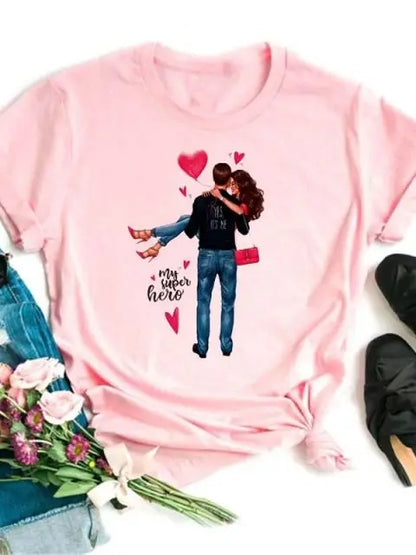Maycaur Hot Sales Printed Female Tshirt Women Fashion Graphic Printed T-Shirt Harajuku Korean Style Short Sleeves Clothes Female