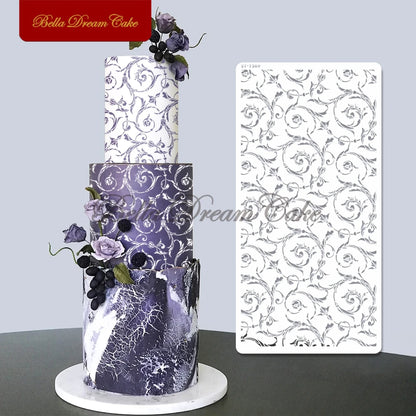 Various Flower Leaf Design Fondant Cake Stencil DIY Royal Cream Border Mold PET Drawing Template Cake Decorating Tools Bakeware
