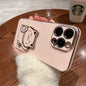 Lucky Cat Folding Stand Silicone Phone Case for iPhone 16 15 14 Pro Max 13 12  Plus XR  Max 11 Luxury Plating Case