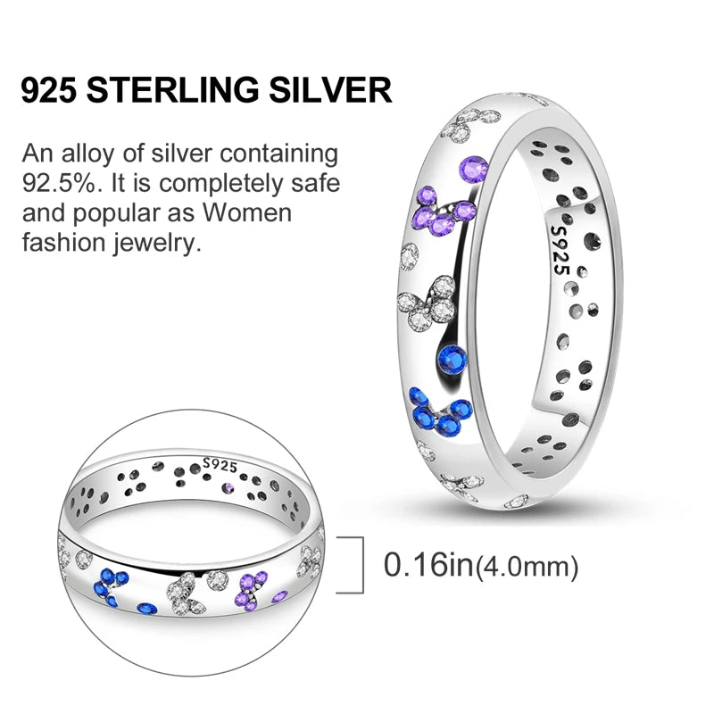 925 Sterling Silver Ring – Colorful Cubic Zirconia Women’s Wedding & Engagement Jewelry