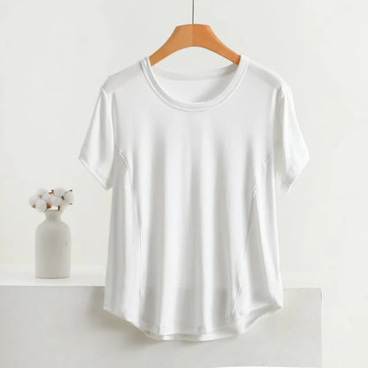 XL to 8XL plus size O-Neck Tshirts Women's basic T-shirt solid color half sleeves summer simple Tee Tops Bottoming Tees all mat