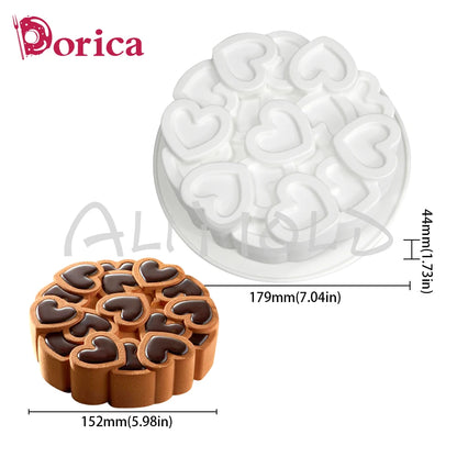 Valentines Heart Silicone Molds Pudding Chocolate Mousse Cake Mould Pastry Baking Pan Cake Decorating Tools Bakeware Accessories