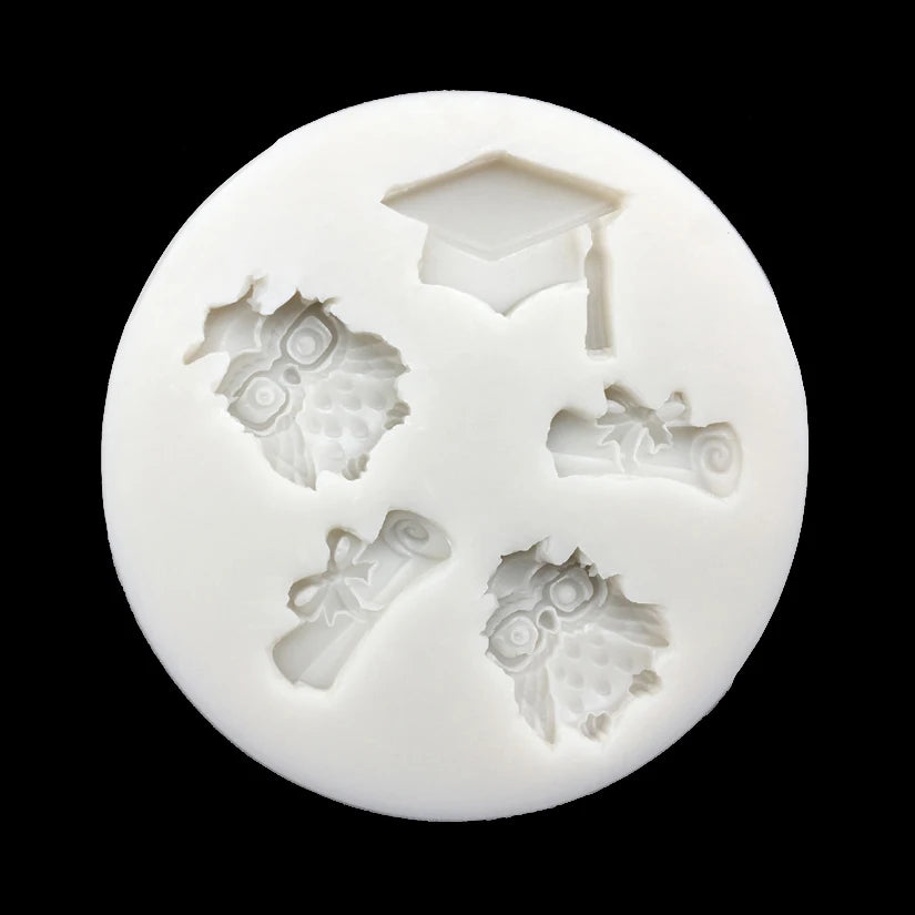 Owl Graduation Thesis Hat Silicone Sugarcraft Mold Chocolate Cupcake Baking Fondant Cake Decorating Tools