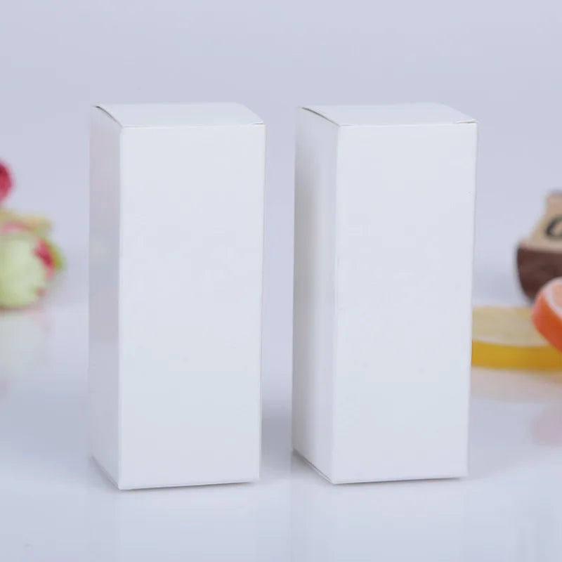 50pcs White Black Kraft Paper Tube Cardboard Boxes Essential oil bottle packaging box Blank Cosmetic Storage Box