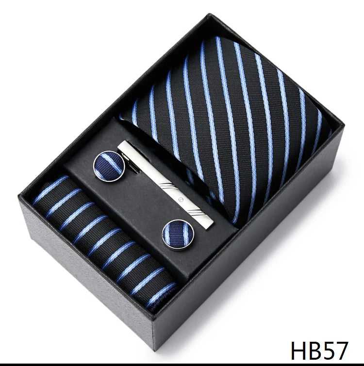Men's  Tie Pocket Squares Necktie Box Set