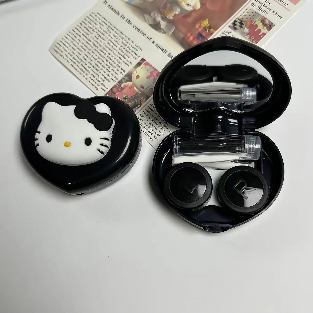 Hello Kitty Portable Contact Lens Case Cartoon Cute Kuromi Kawaii