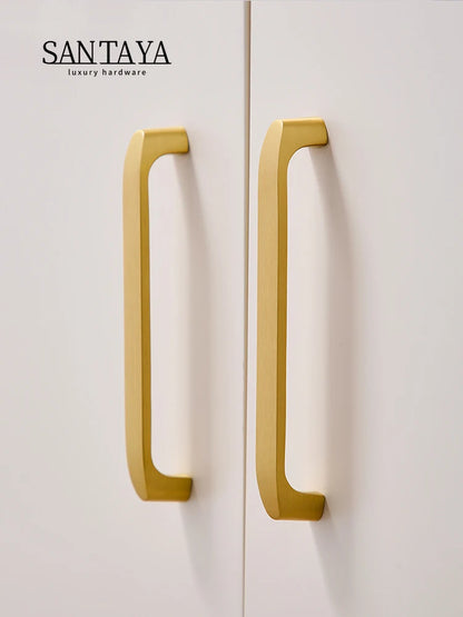 Solid Brass Handles Modern  Kitchen Cabinet Knob Cupboard Door Pulls Drawer Knobs Gold Furniture Handle Hardware
