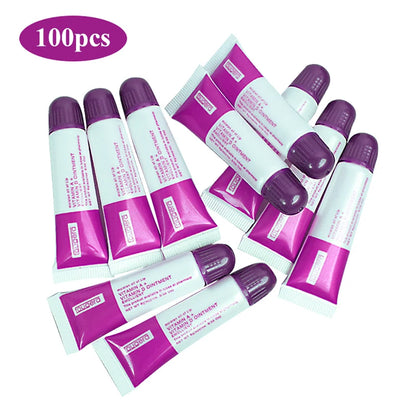 100pcs Vitamin A D Tattoo Aftercare Cream Gel Healing Skin Anti-Scar Preserve Color PMU Care Tattoo Accessories Brown