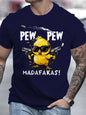 Summer men's 100% pure cotton casual loose oversized cool girl cartoon printed comfortable round neck short sleeved T-shirt top