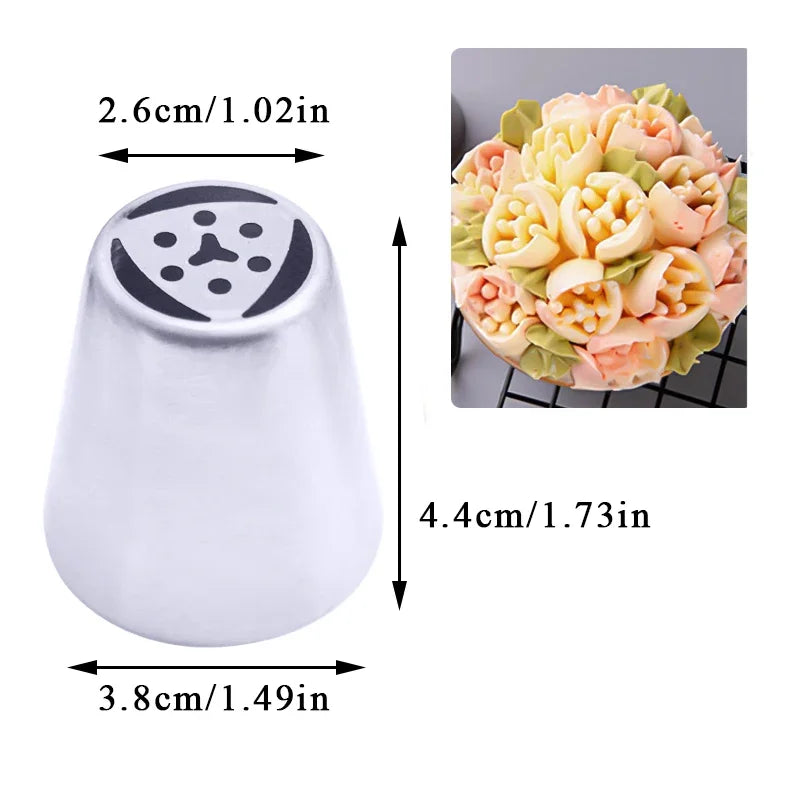 Russian Tulip Icing Nozzles – Flower Piping Tips for Cupcakes & Pastry Decorating