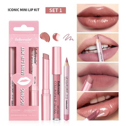 Matte Black Lipstick Set – Waterproof Velvet Liquid Lip Gloss & Lip Liner