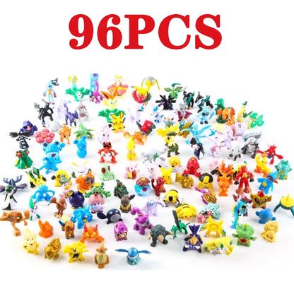 144pcs Pokemon Pikachu Action Figure Toys Mini Figures Model Toy Pikachu Anime Kids Doll Birthday Christmas Gifts