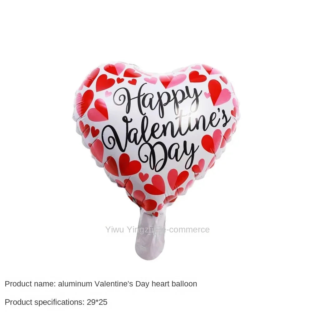 New 10 Inch Round Love Shape English Aluminum Film Balloon New Year's Birthday Valentine's Day Party Wedding Room Decoration