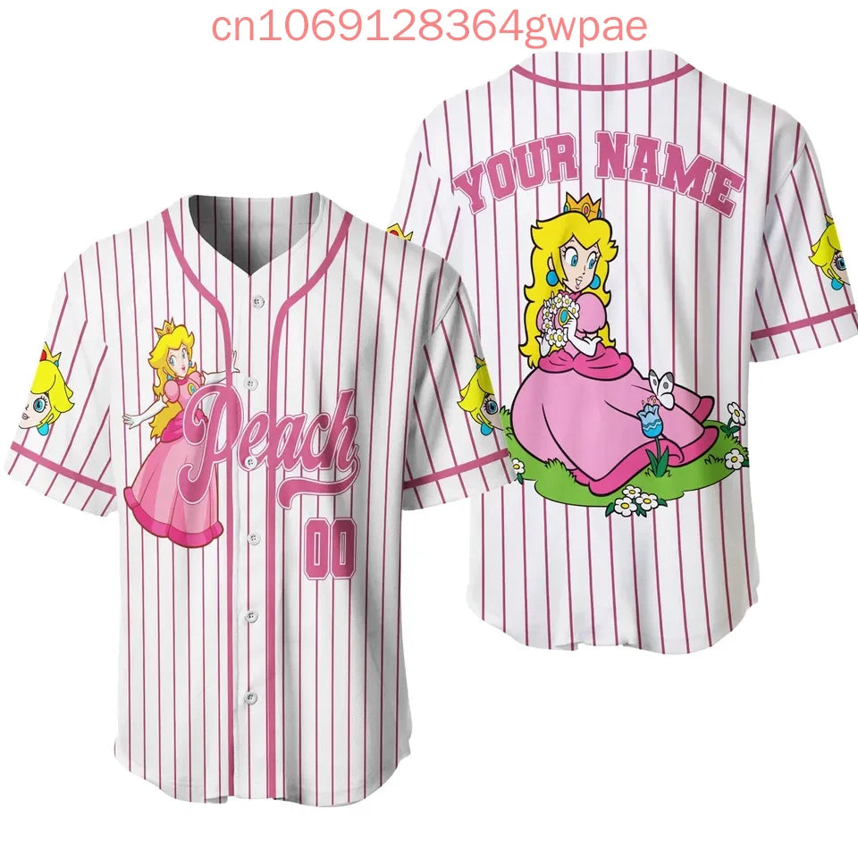 Super Mario Bros Donkey Kong Y2k Baseball Jersey Men's Women Short Sleeve Shirt Summer Casual Sports Kids Streetwear Tops