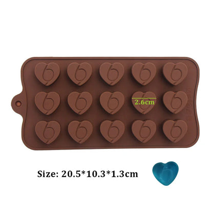 (59-87) Handmade Chocolate Candy Mould Jelly Pudding Ice Mold Insect Rose Heart Shape Silicone Moulds Baking Tool