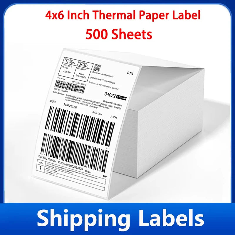 4x6 Inch 500sheets Thermal Shipping Self-adhesive Label Printer Shipping Labels Oil-Proof Labels All-Purpose Sticker Label Paper