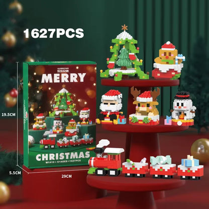 Christmas Micro Building Block Series Santa Claus Reindeer Puzzle Assembling Bricks Table Decoration