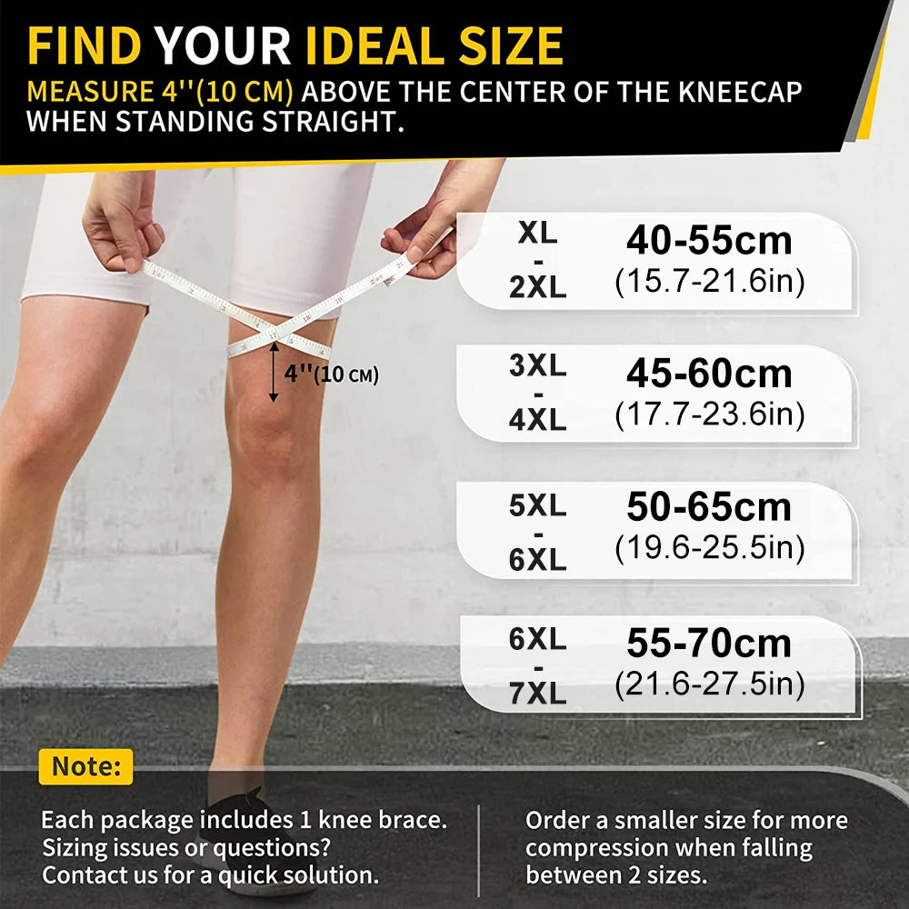 Plus‑Size Open‑Back Knee Brace – Side Stabilizers & Patella Support for Meniscus Tear Relief