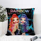 R-Rainbow High Doll Pillow Case Sofa Decorative Home Double-sided Print Plush Square Throw Pillow Covers Cushion Decor Cover