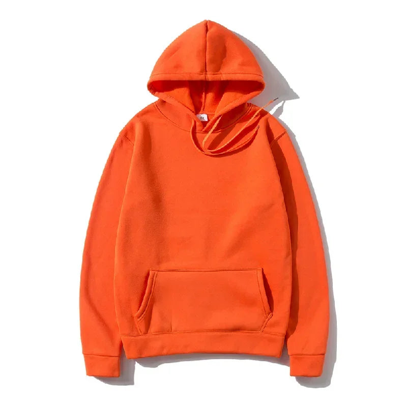 Men's and Women's Solid Color Pocket Pullover Hoodies