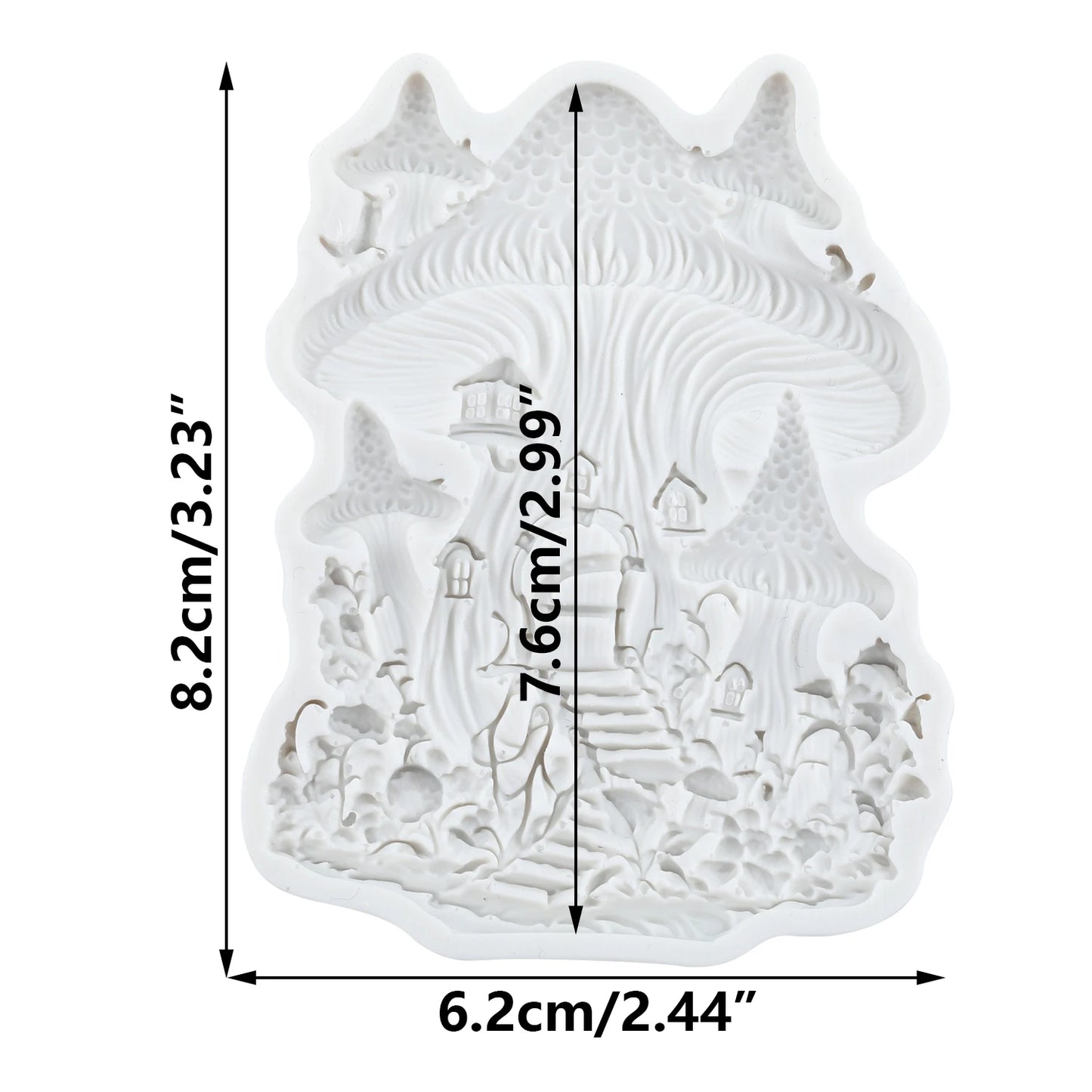 Mushroom Castle Silicone Molds Mushroom Fondant Cake Decorating Tools Cupcake Topper Chocolate Candy Resin Mold