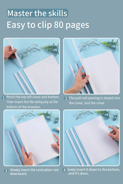 10pcs /A4 File Folder With Draw Rod