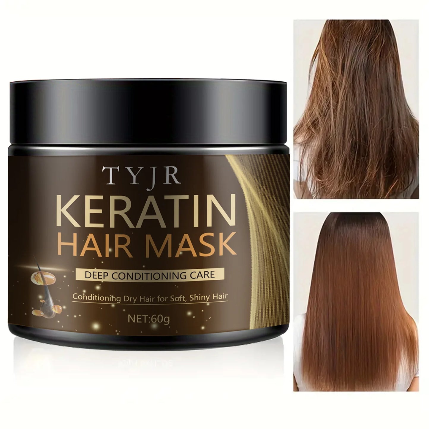 60g Keratin Protein Hair Mask -Straighten Repair Dry Frizzy Damaged Hair