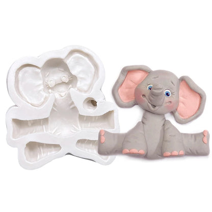 Monkey Lion Bunny Elephant Giraffe Silicone Sugarcraft Mold Resin Tools Cupcake Baking Mould Fondant Cake Decorating Tools