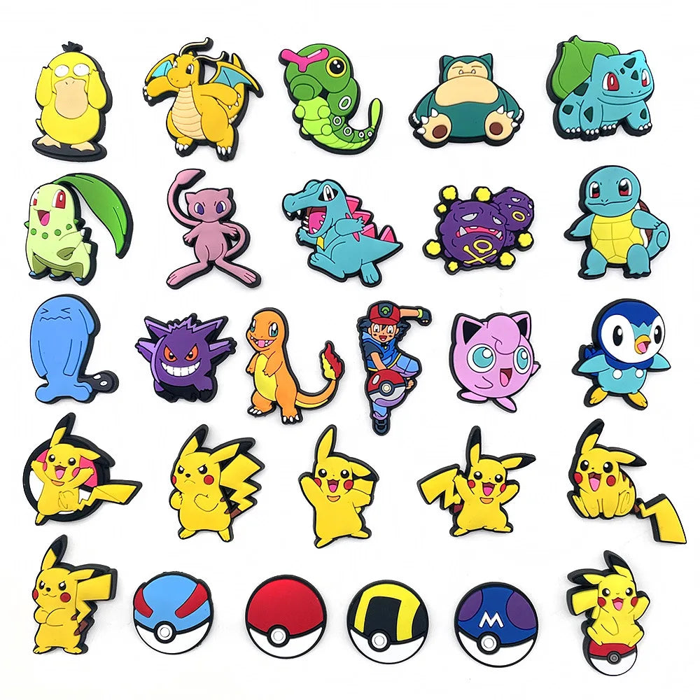 Pokemon Shoe Charms – Gengar, Squirtle & Anime PVC Sandal Buckles for Kids