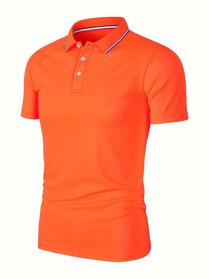 Men's Casual Breathable Solid Color High Quality Short Sleeve Polo Shirt