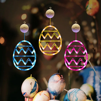 Easter Window Lights Hanging Ornaments 2024 Easter Eggs with Suction Cup for Indoor Home Window Door Farmhouse Decoration
