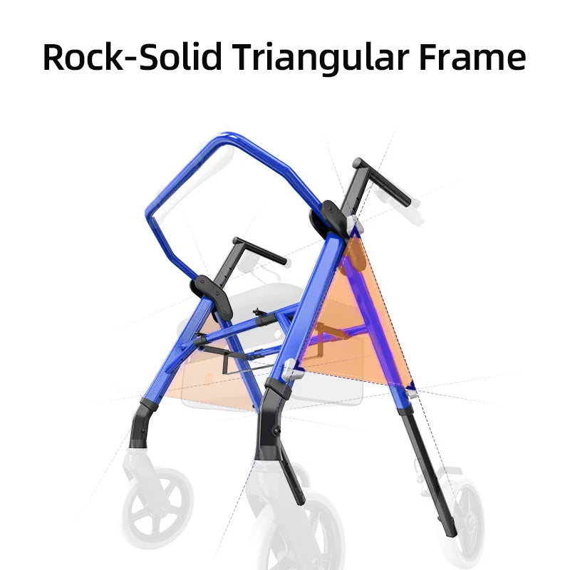 Christmas Gifts, Walkers For Seniors, Maidesite Rollator Walker With Seat, Max 380 Lbs, Avant Walkers With Ergo Seat & Backrest,