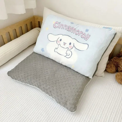 Sanrio Cartoon Hello Kitty Cinnamoroll Kuromi My Melody Autumn and Winter Plush Double-sided Pillowcase Children's Bedding Gift