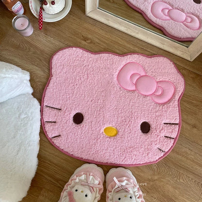 50*60cm Hello Kitty Bath Mat Anti Slip Bathroom Rug Cartoon Anime Bedroom Plush Rug Living Room Cute Floor Mat Doormat Decoration