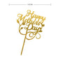 Happy Mothers Day Cake Topper Gold Red Tulip Acrylic MOM Birthday Party Cake Toppers Dessert Decoration Mother's Day Gifts