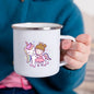 Cartoon Unicorn Enamel Mug – Creative Kids Drinkware for Water, Juice, Milk & Birthday Gifts