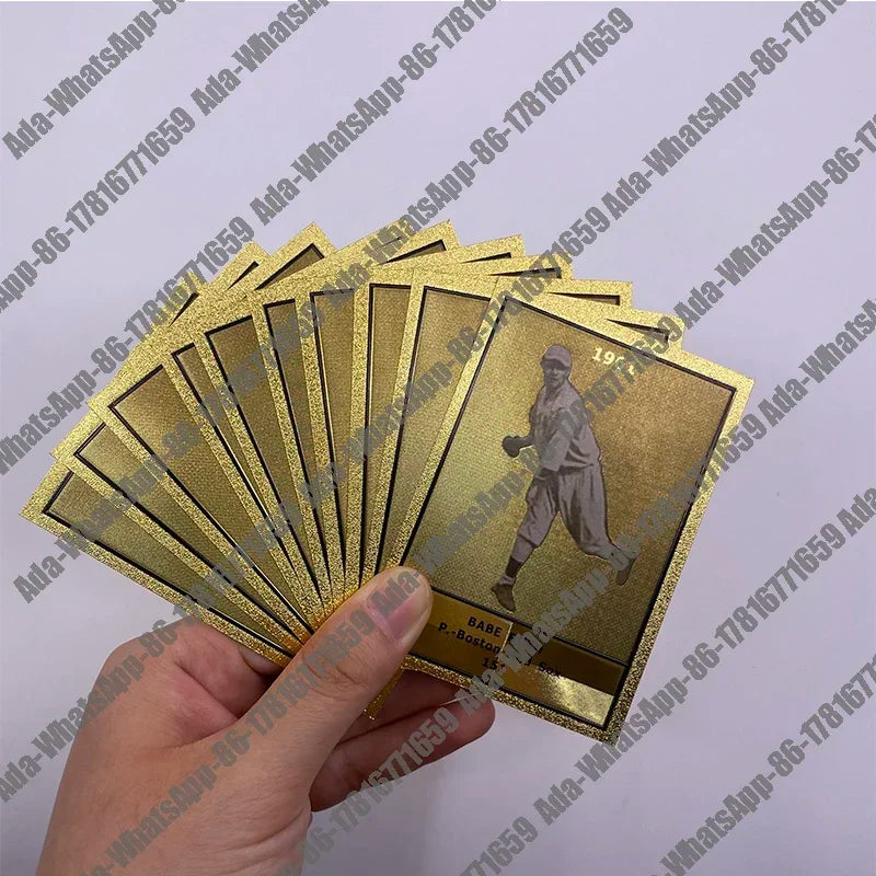 Classic 18 Types famous baseball player gold foil small cards for collection Gift and commemoration