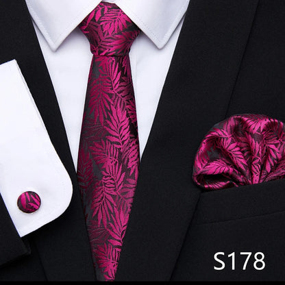Tie Pocket Squares Cufflink Necktie Set