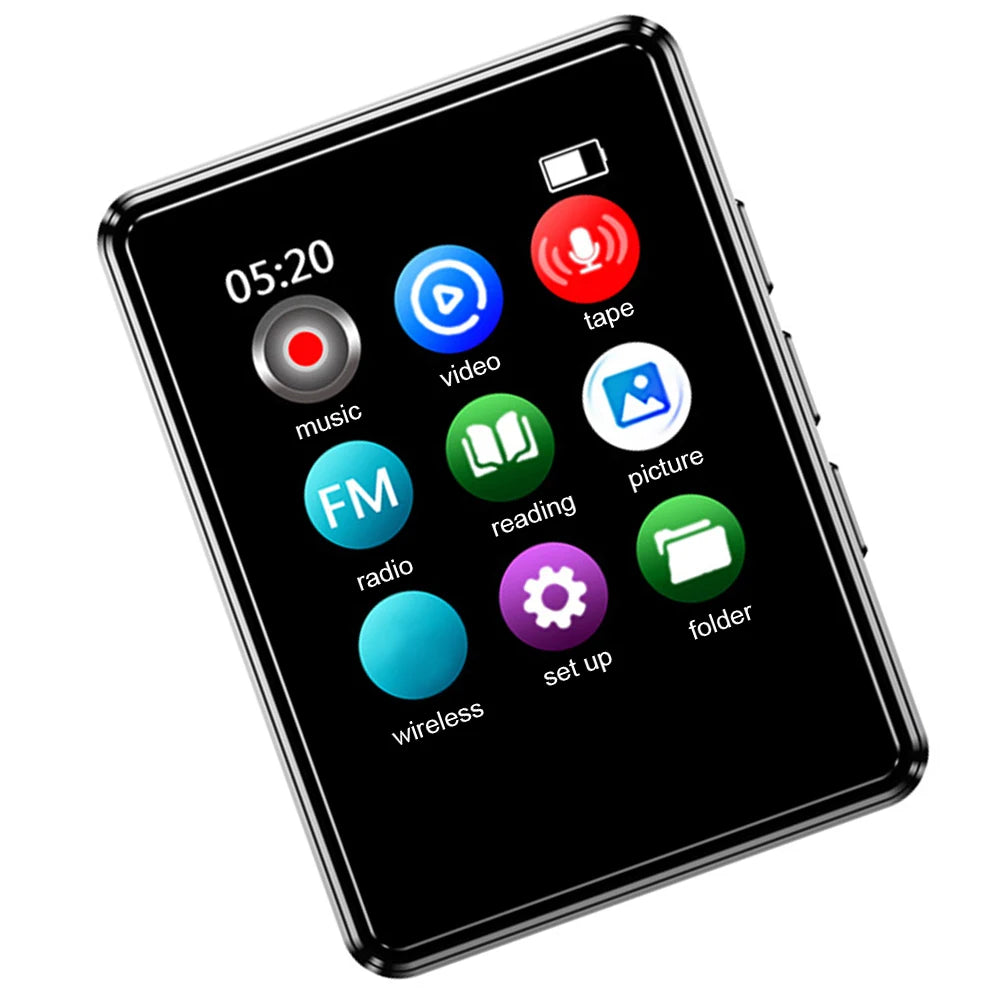 MP3/MP4 Walkman Music Players Compatible with Bluetooth Mini Video Player Built in Speaker 128GB 1.77 Inch for Student Daily Use