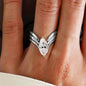 Marquise Cut Moissanite Ring Set S925 Silver Plate 18K Gold for Women GRA Certified Lab Diamond Wedding Band Gifts Jewelry