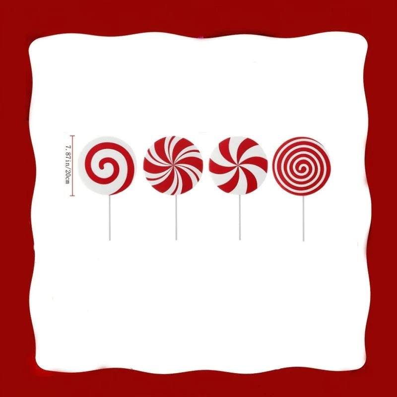 Christmas Party Decorations Xmas Tree Picks Large Peppermint Lollipop Christmas Picks for Tree Cute Candy Picks Ornaments